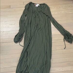 Free People Forest Green Long Sleeve Dress